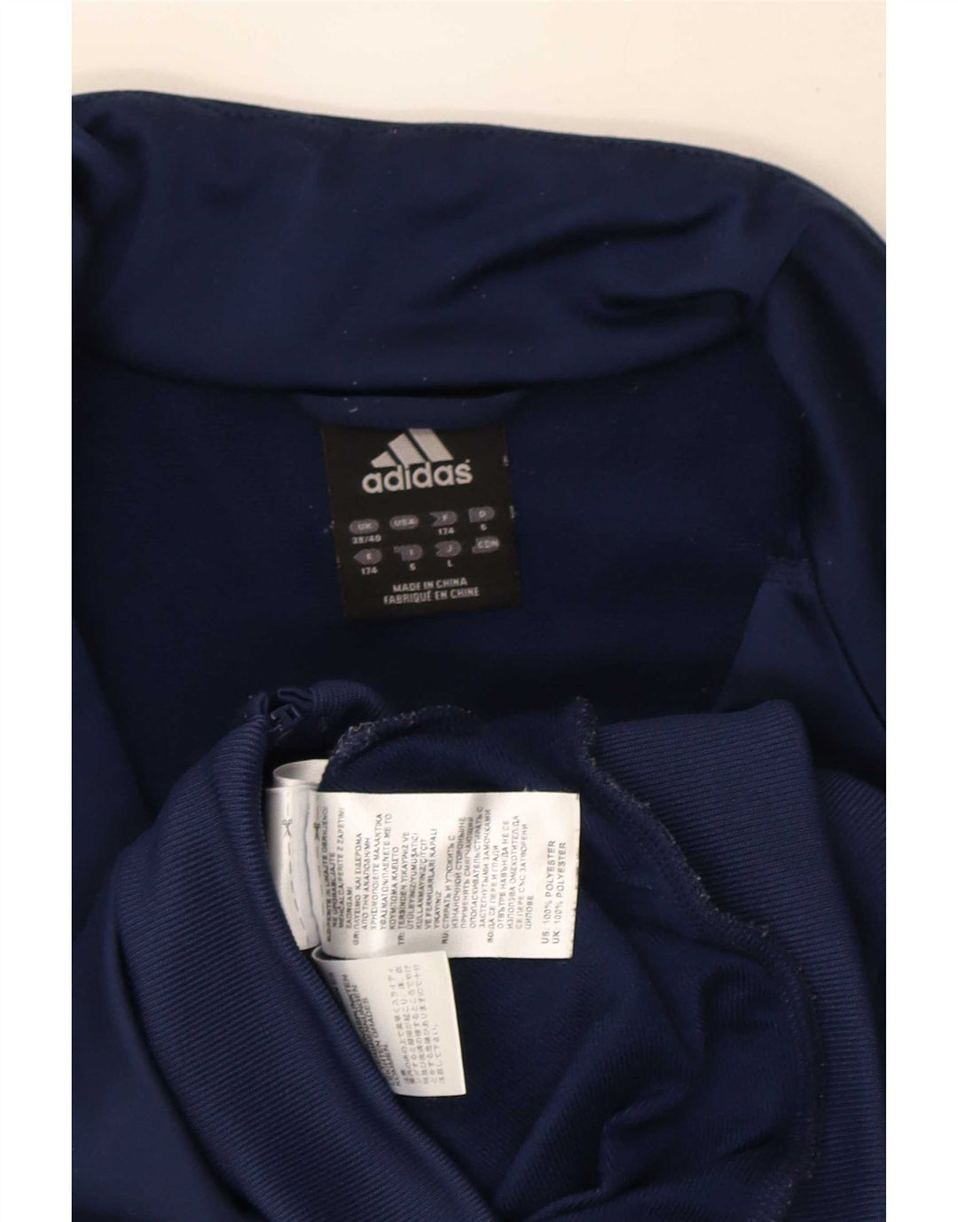 Adidas Mens Tracksuit Top Jacket UK 38/40 Medium Navy Blue Polyester