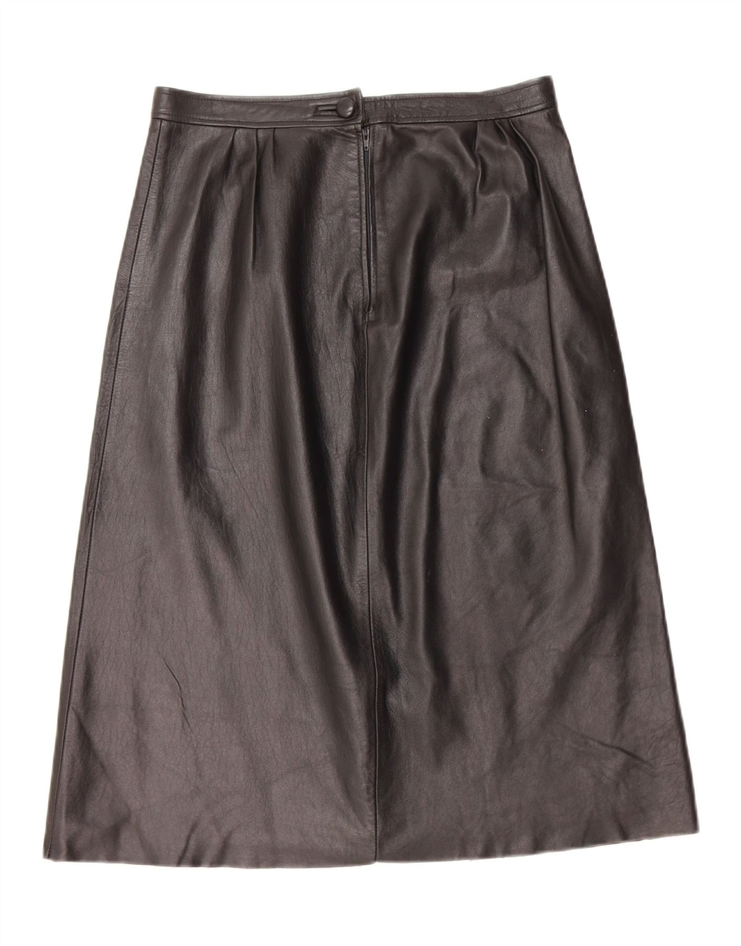 Vintage Womens Leather Skirt W28 Medium Black