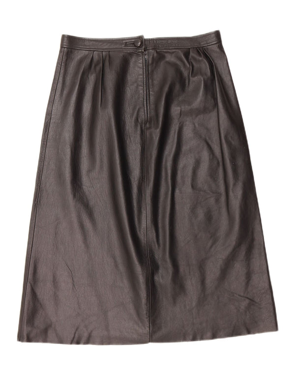 Vintage Womens Leather Skirt W28 Medium Black