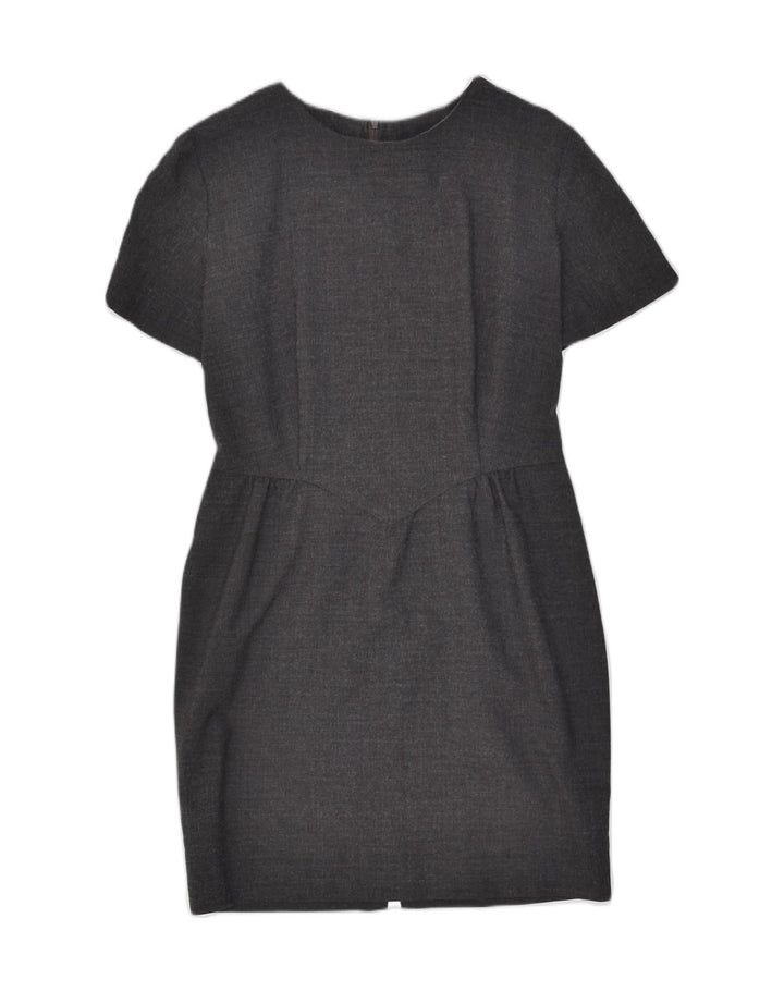 VINTAGE Womens Sheath Dress IT 44 Medium Grey Wool | Vintage Vintage | Thrift | Second-Hand Vintage | Used Clothing | Messina Hembry 