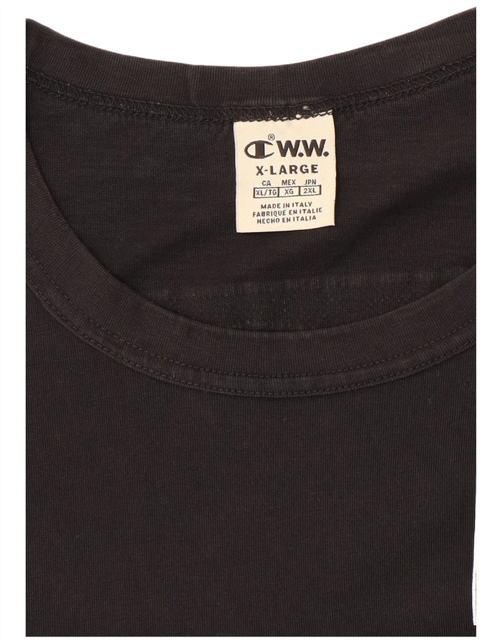 Champion Mens Graphic T-Shirt Top XL Black