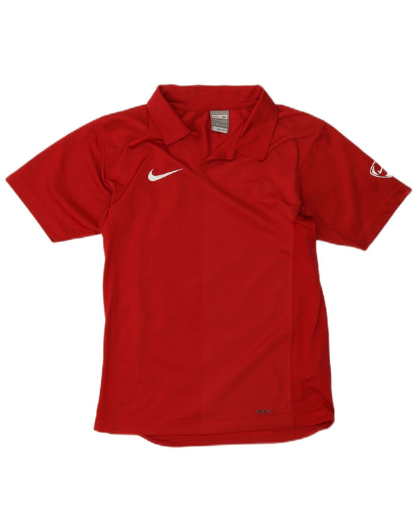 NIKE Boys Polo Shirt 10-11 Years Medium  Red Polyester