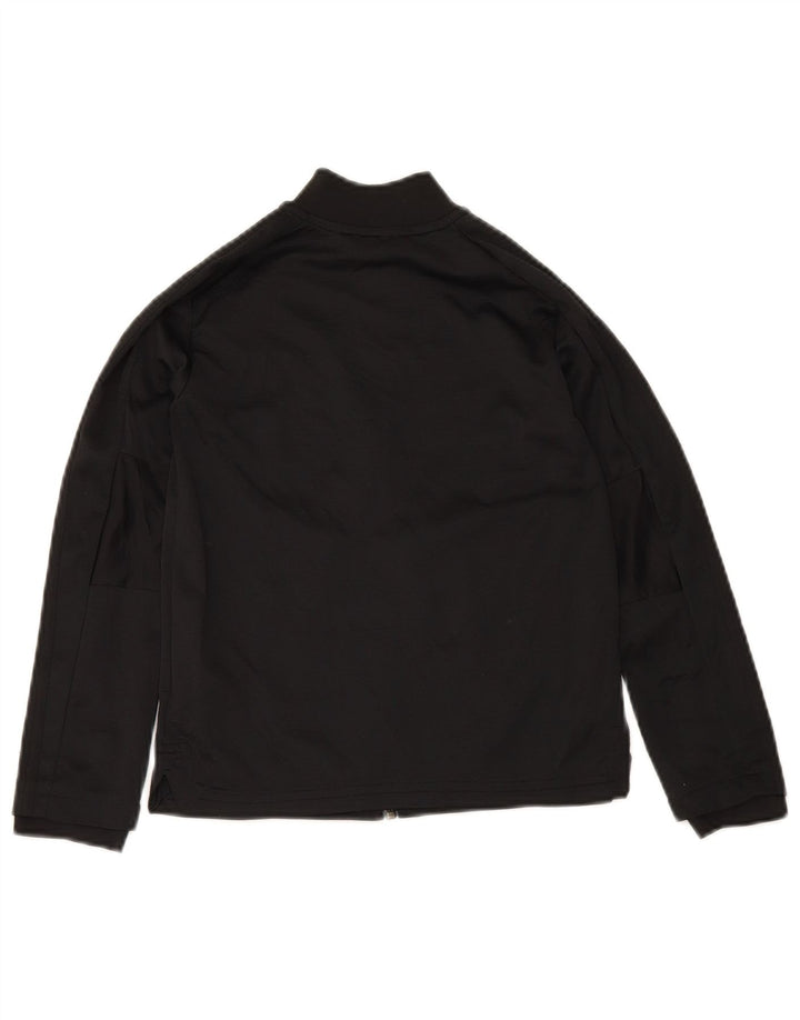 Adidas Boys Tracksuit Top Jacket 7-8 Years Black Polyester