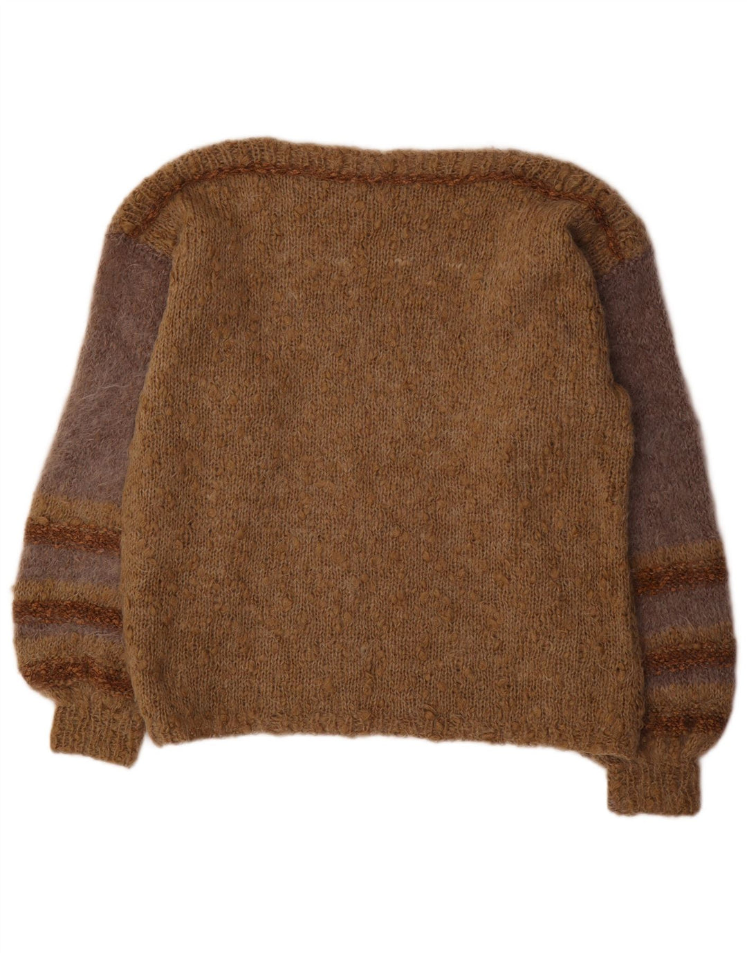 VINTAGE Womens Boat Neck Jumper Sweater UK 18 XL Brown Striped