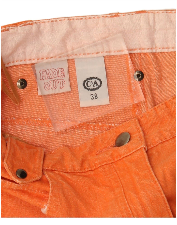 C&A Womens High Waist Tapered Casual Trousers EU 38 Medium W26 L31 Orange