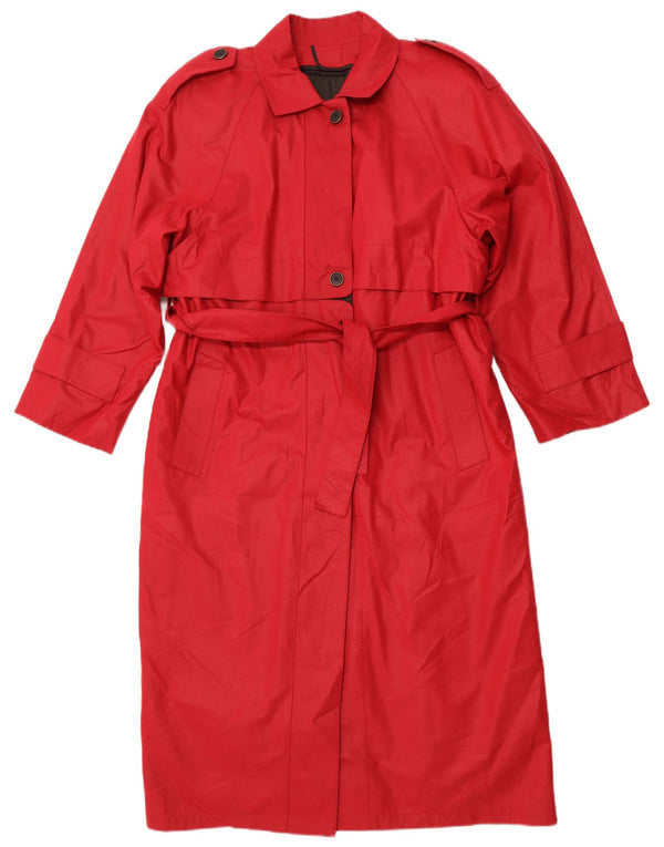 LONDON FOG Womens Oversized Trench Coat US 4 Small Pink Polyester