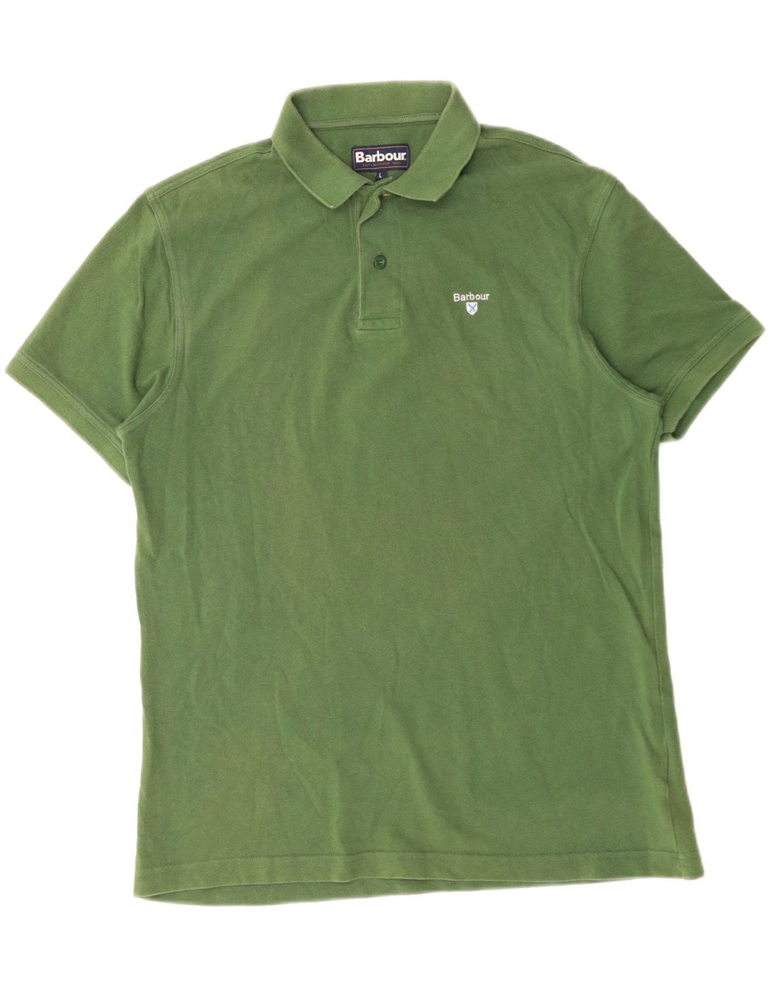 Barbour Mens Polo Shirt Large Green Cotton