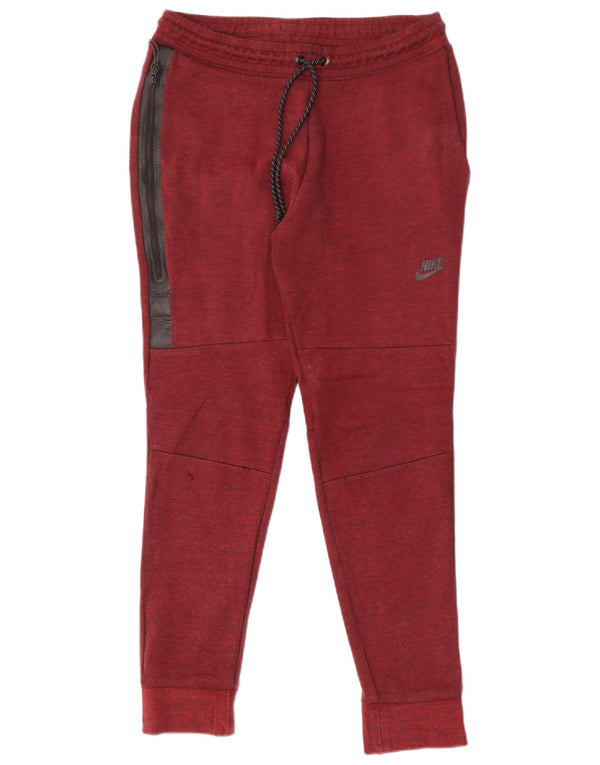 Nike Mens Tracksuit Trousers Joggers Medium Burgundy Colourblock Cotton