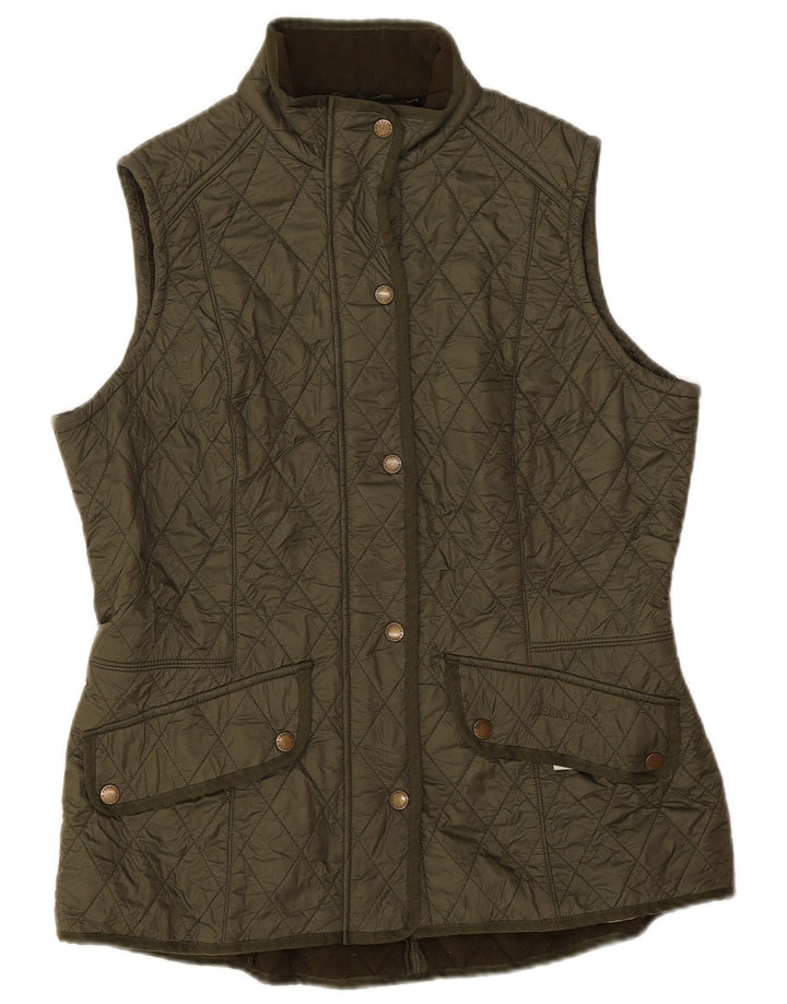 Barbour Womens Quilted Gilet UK 16 Large Khaki