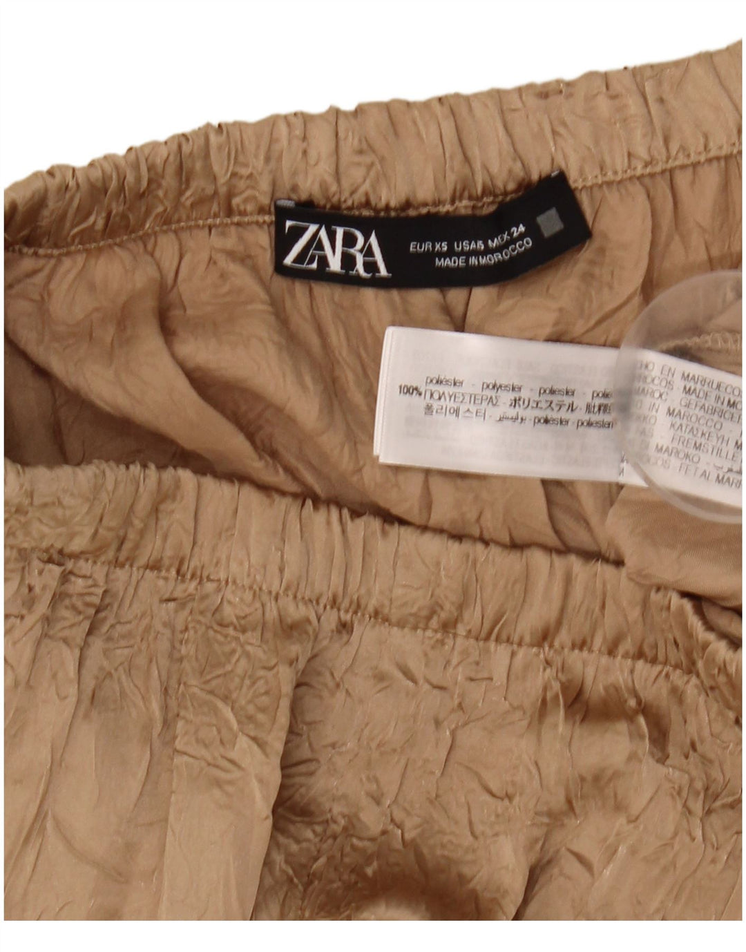 Zara Womens Cullotes Trousers XS W24 L31 Beige Polyester