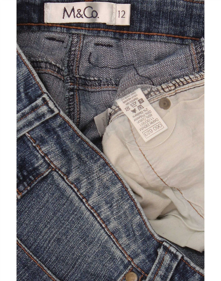 M&Co Womens Denim Shorts UK 12 Medium W32 Blue Cotton