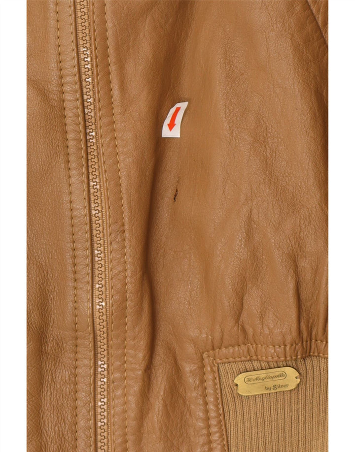 VINTAGE Womens Leather Jacket IT 50 XL Brown Leather Vintage Vintage and Second-Hand Vintage from Messina Hembry 