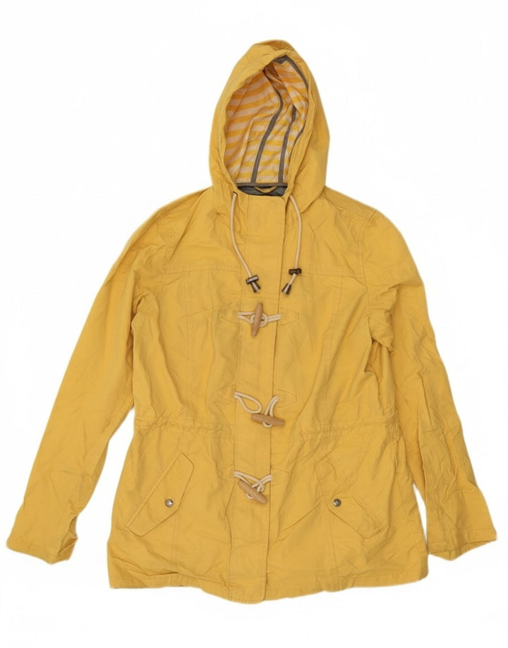 Fat Face Womens Hooded Utility Jacket UK 12 Medium Yellow Polyester