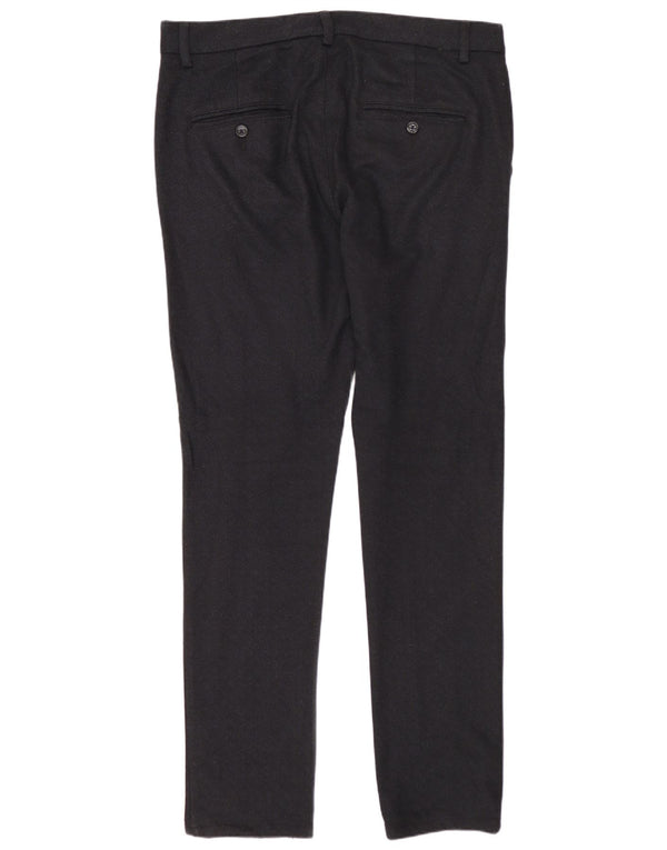 ZARA Mens Slim Chino Trousers EU 42 Large W32 L32 Navy Blue Polyester