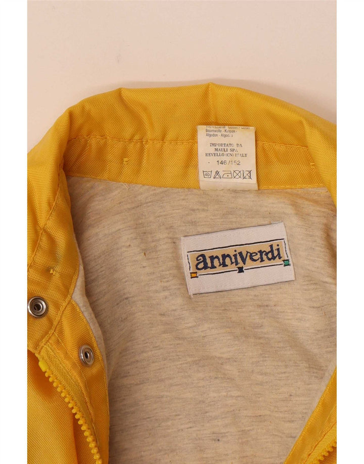 Vintage Boys Loose Fit Rain Jacket 11-12 Years Yellow Polyamide