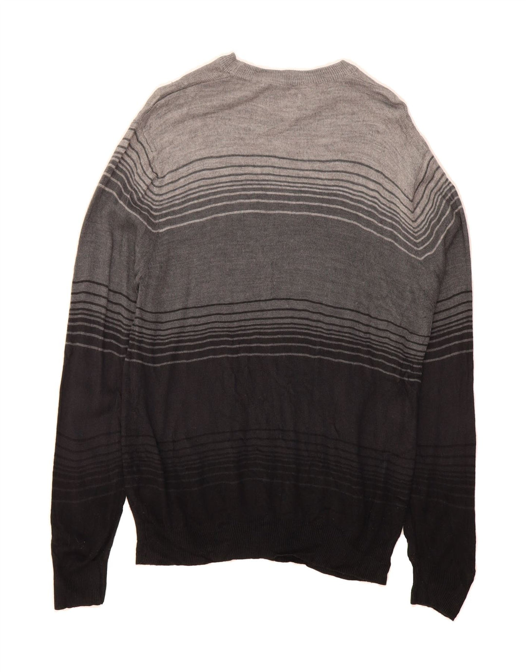 PIERRE CARDIN Mens Crew Neck Jumper Sweater Medium Grey Colourblock Vintage Pierre Cardin and Second-Hand Pierre Cardin from Messina Hembry 
