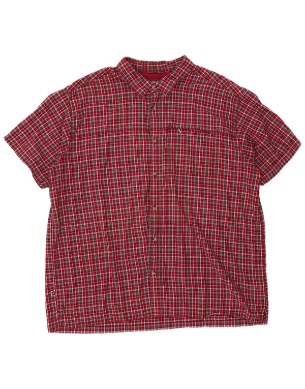 MOUNTAIN WAREHOUSE Mens Short Sleeve Shirt 3XL Red Check Cotton