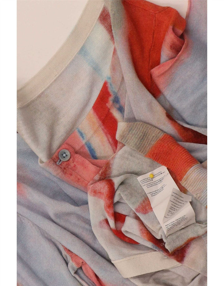 Hugo Boss Womens Abstract Pattern Cardigan Sweater UK 10 Small Multicoloure