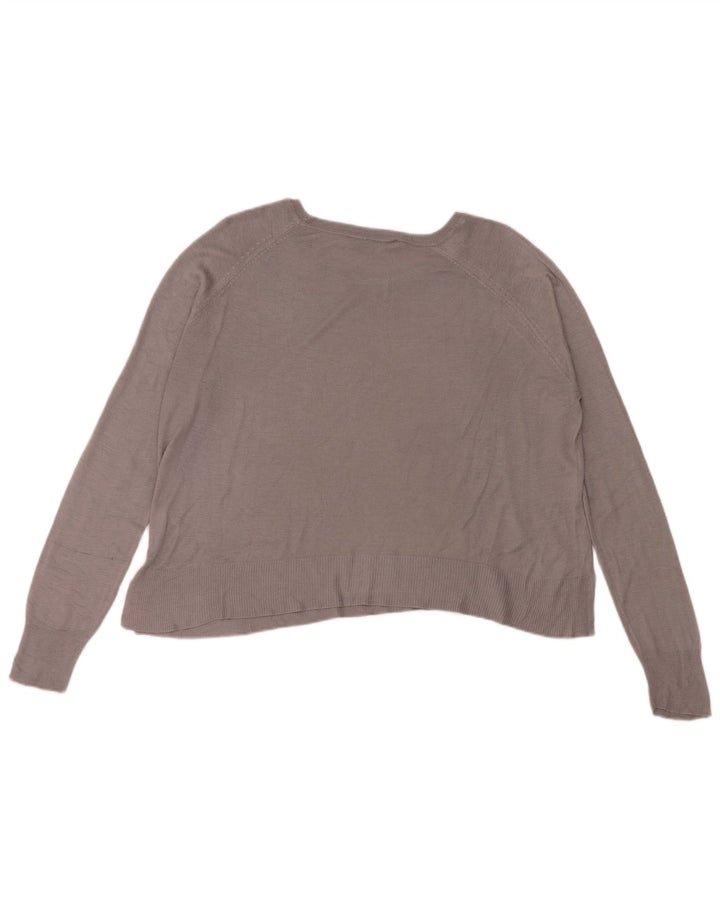Zara Womens Oversized Blouse Top UK 10 Small Grey Viscose