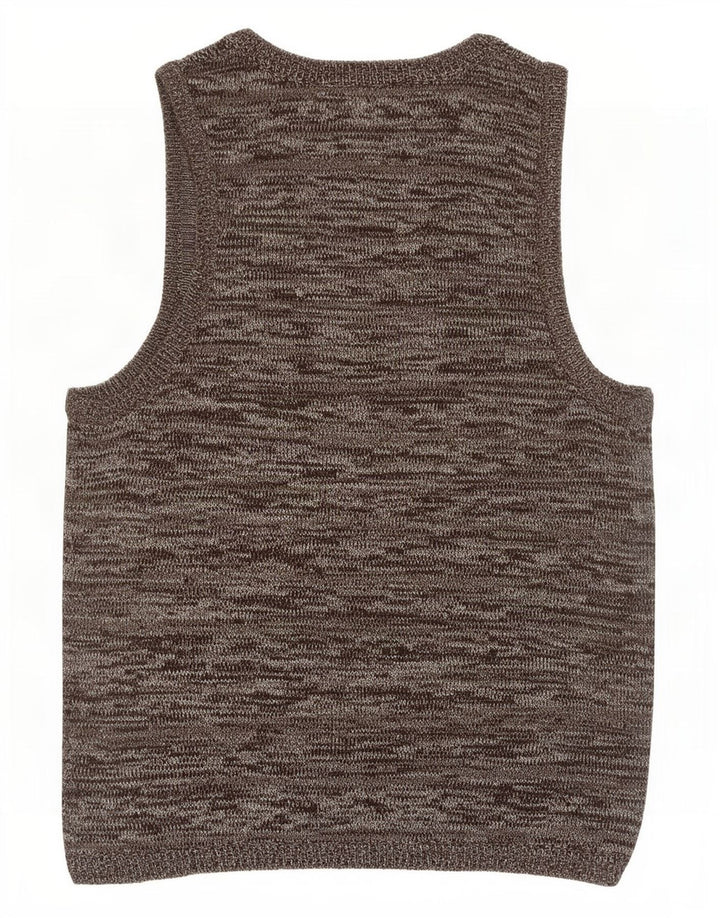 Zara Mens Vest Tank Top Large Grey Flecked Acrylic