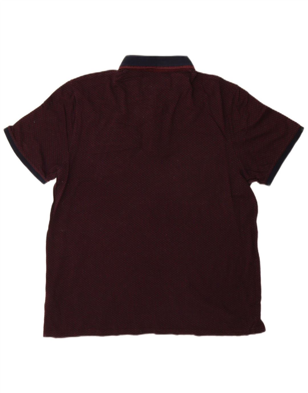Ted Baker Mens Polo Shirt Size 6 2XL Burgundy Cotton