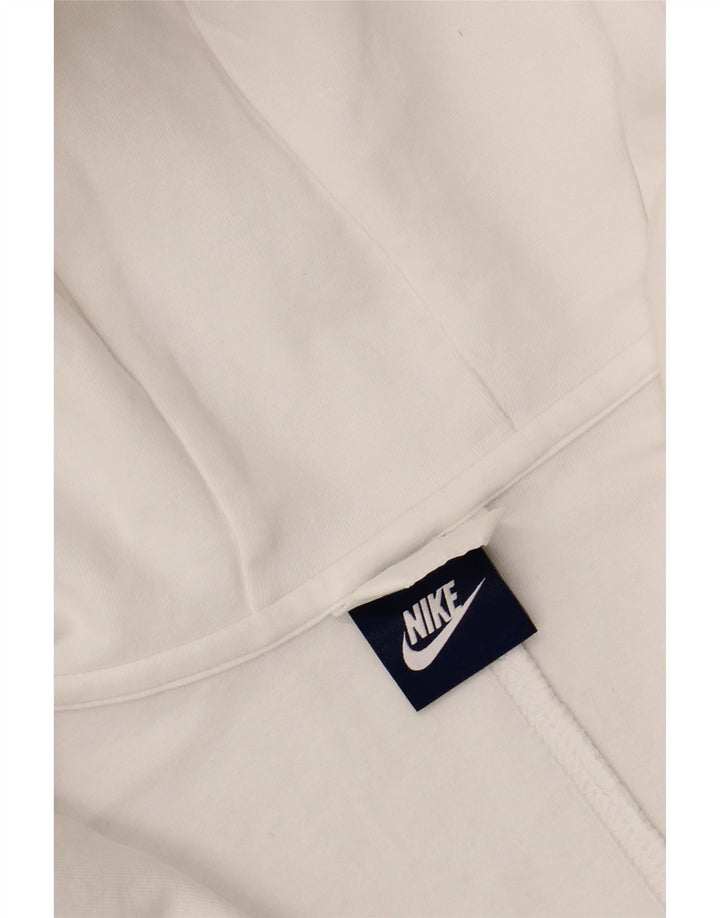 NIKE Womens Zip Hoodie Sweater UK 12 Medium White Vintage Nike and Second-Hand Nike from Messina Hembry 