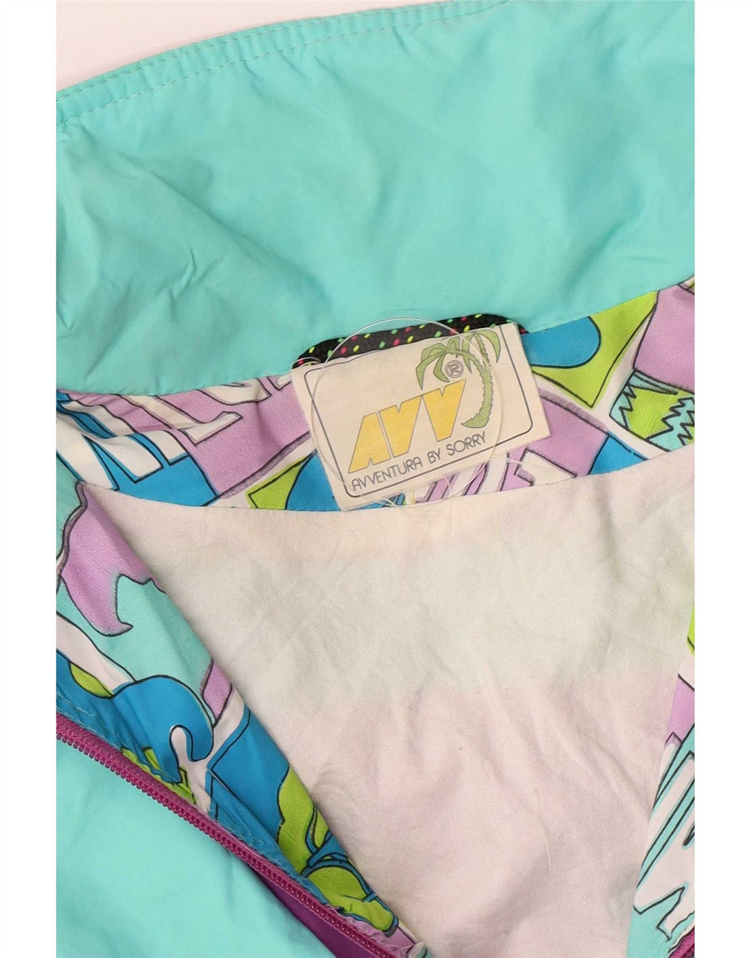Sorry Womens Graphic Anorak Jacket IT 46 Large Multicoloured Retro