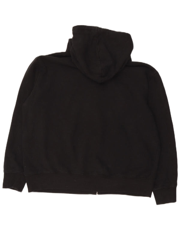 Marks & Spencer Womens Zip Hoodie Sweater UK 18 XL Black Cotton