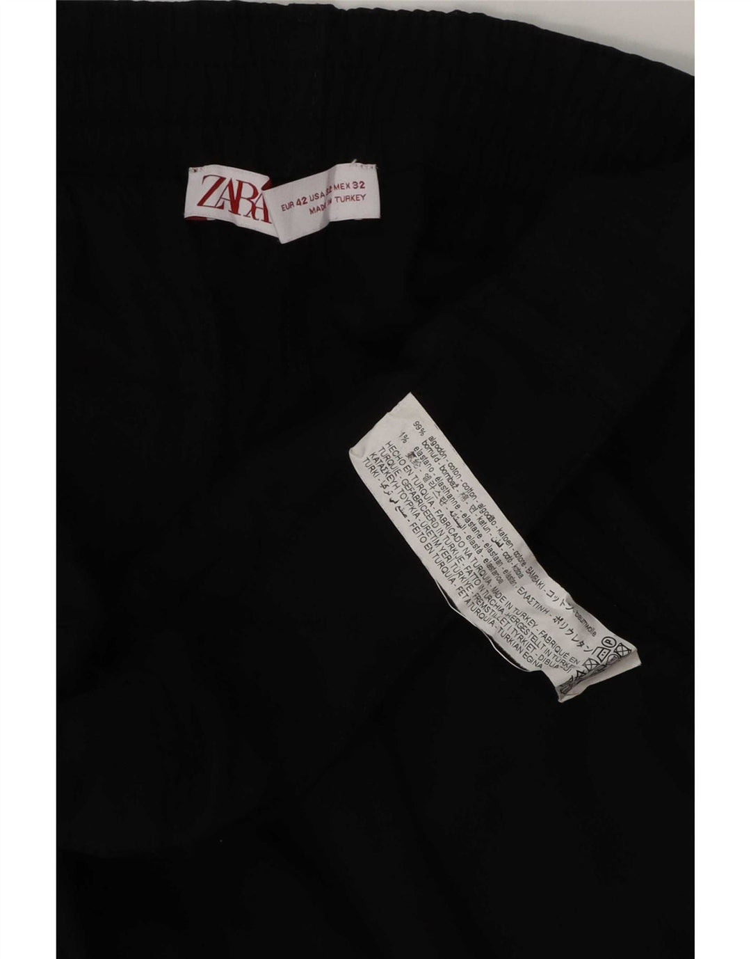 Zara Mens Cargo Shorts EU 42 Large W32  Black Cotton