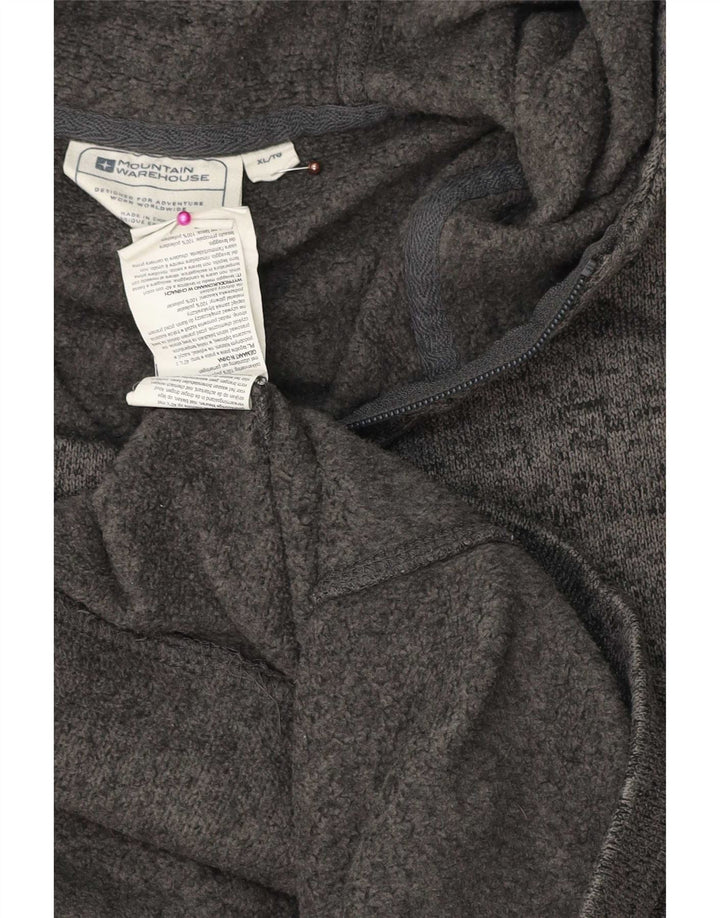 Mountain Warehouse Mens Zip Hoodie Sweater XL Grey Flecked Polyester