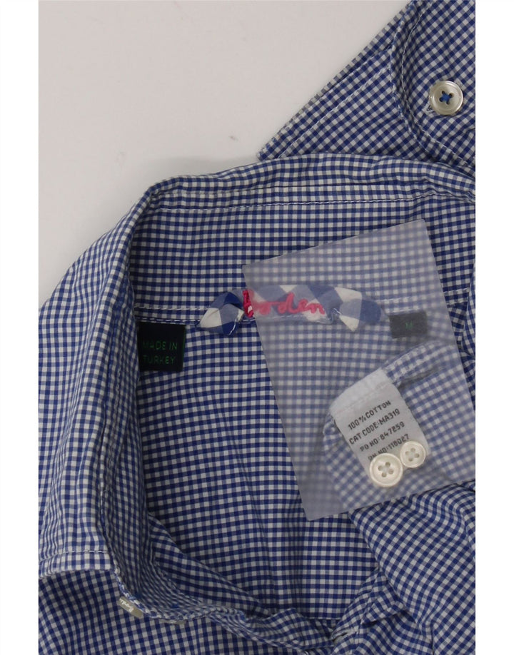 Boden Mens Shirt Medium Blue Gingham Cotton