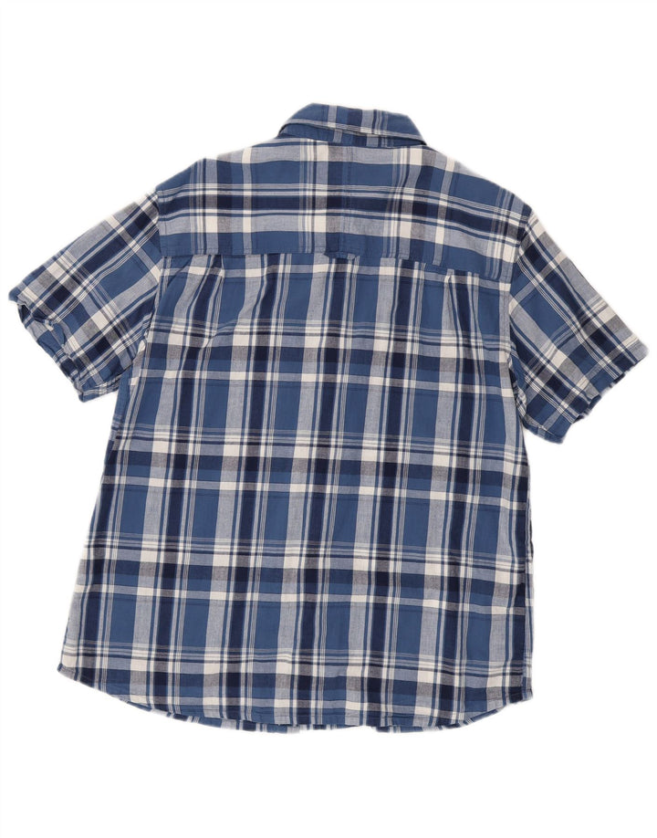 Mountain Warehouse Mens Short Sleeve Shirt Large Blue Check Cotton