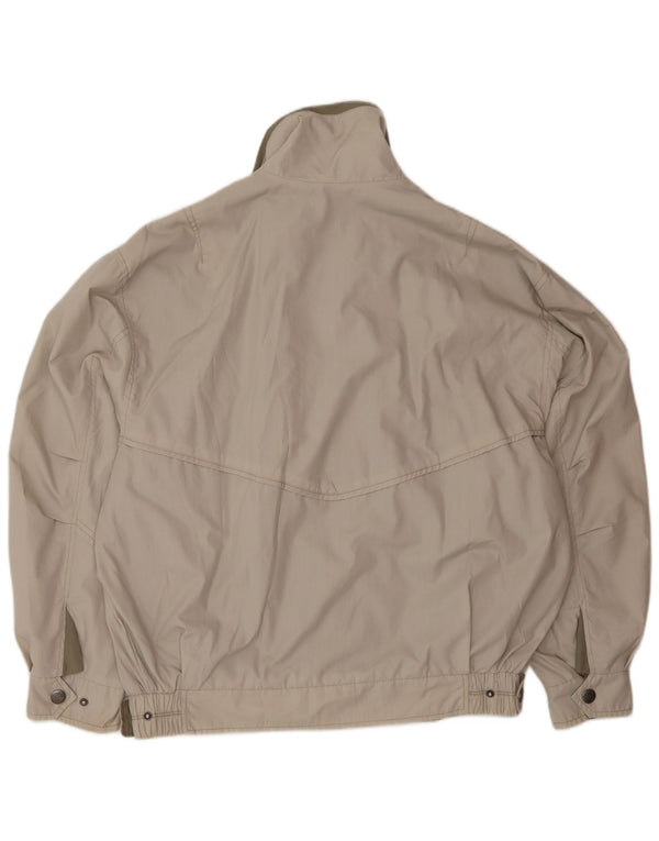 Vintage Mens Bomber Jacket IT 50 Large Beige Polyester