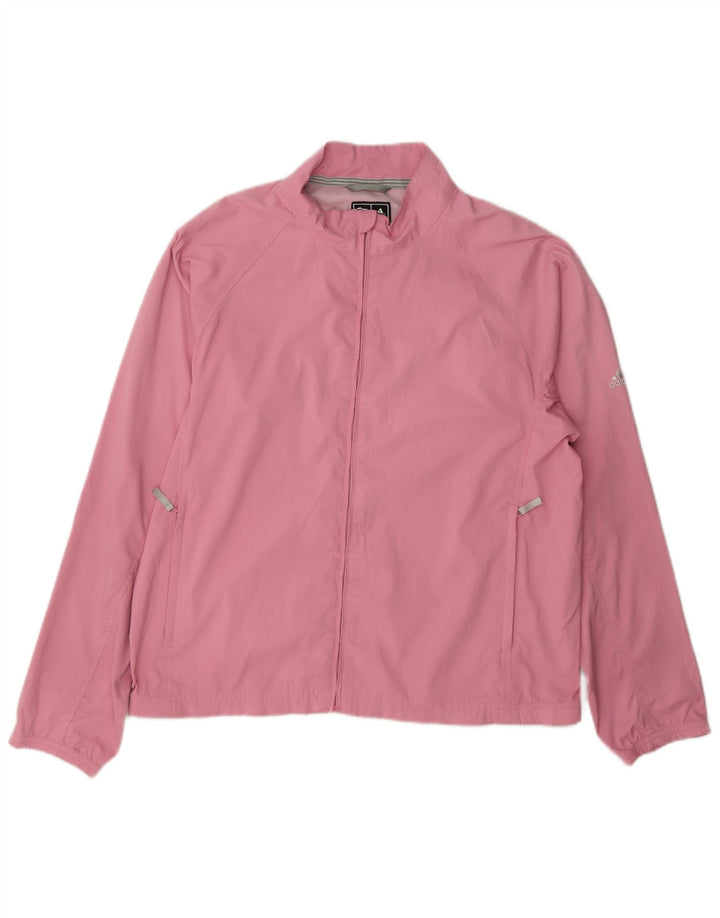 Adidas Womens Clima Proof Tracksuit Top Jacket UK 14 Medium Pink Polyester