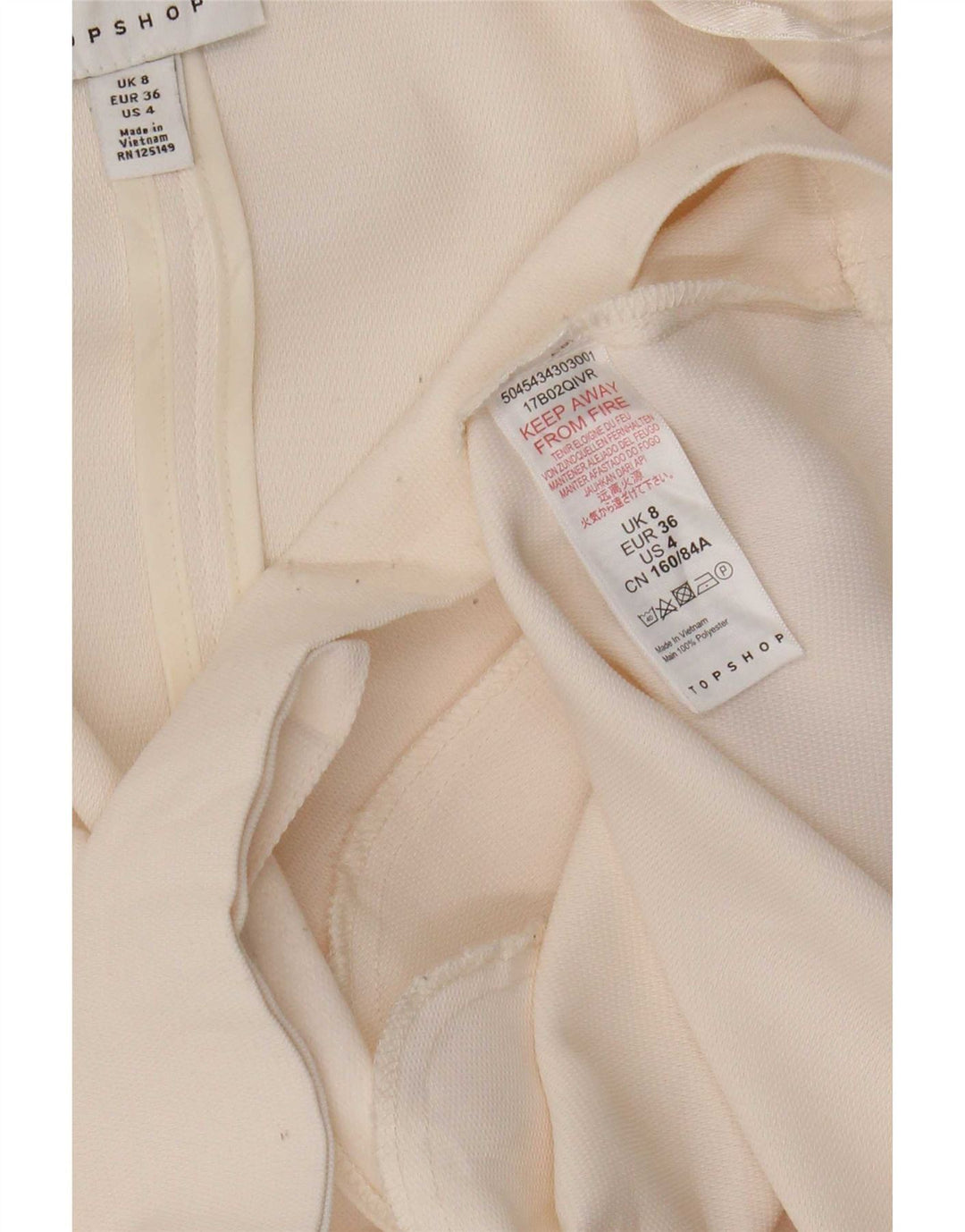 Topshop Womens 1 Button Oversized Blazer Jacket UK 8 Small Off White