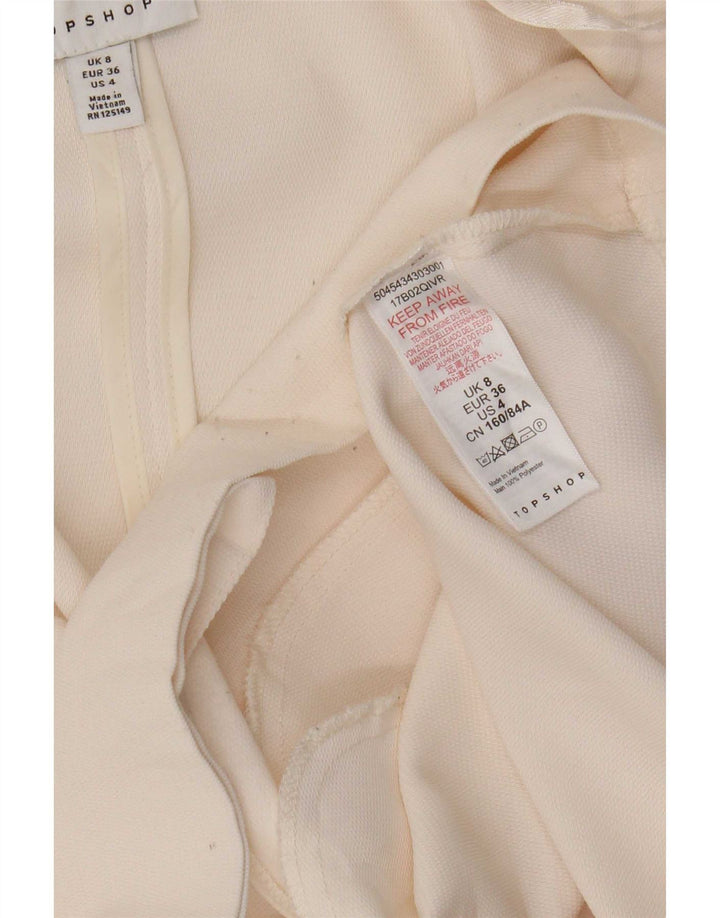 Topshop Womens 1 Button Oversized Blazer Jacket UK 8 Small Off White