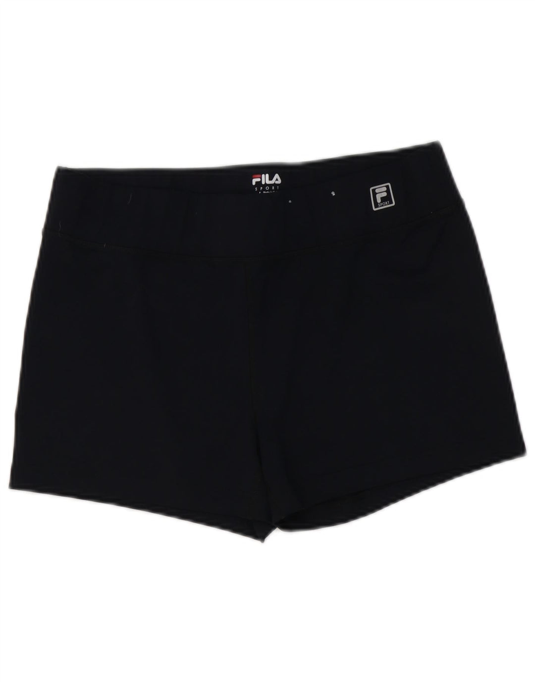 FILA Womens Sport Shorts UK 14 Large  Navy Blue Polyester