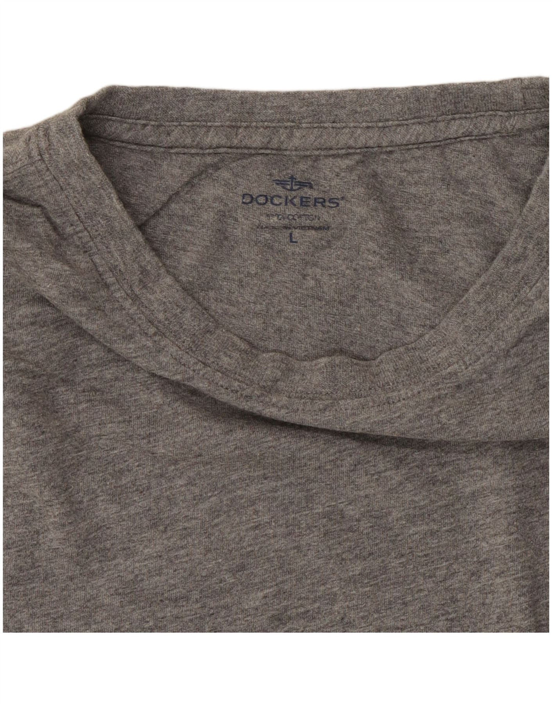 DOCKERS Mens T-Shirt Top Large Grey Cotton
