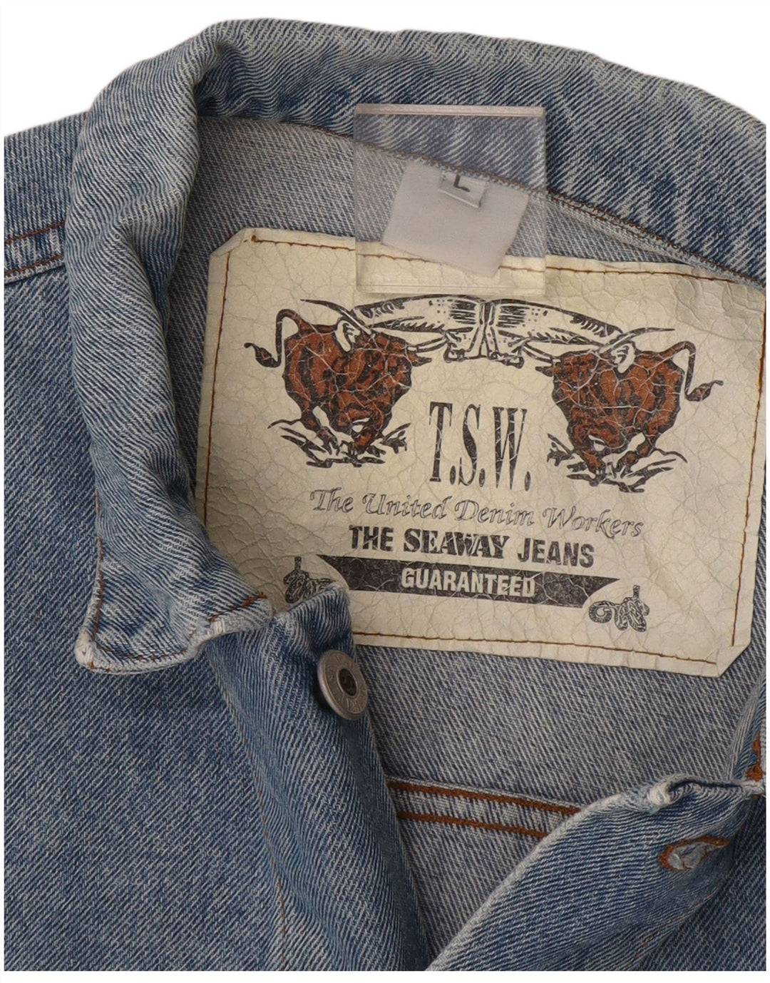 Vintage Womens Loose Fit Crop Denim Jacket UK 16 Large Blue