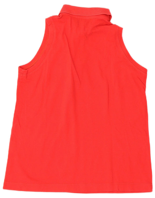 SERGIO TACCHINI Womens Sleeveless Polo Shirt UK 12 Medium Red Cotton