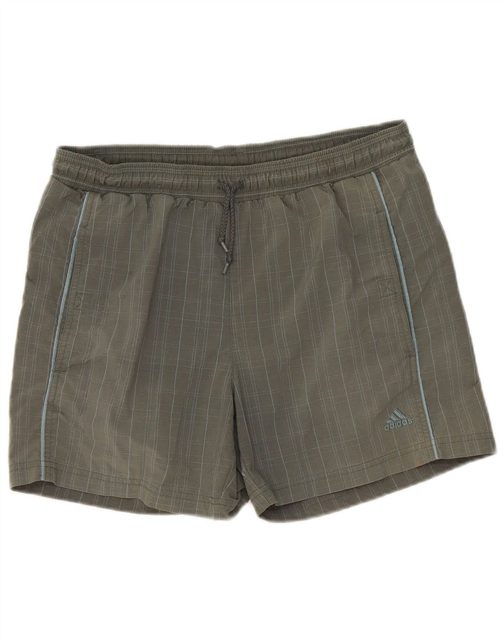 Adidas Mens Swimming Shorts Small  Khaki Check