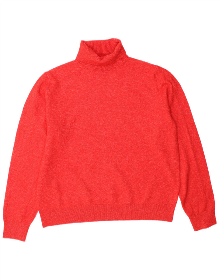 Marks & Spencer Womens Roll Neck Jumper Sweater UK 14 Medium Orange