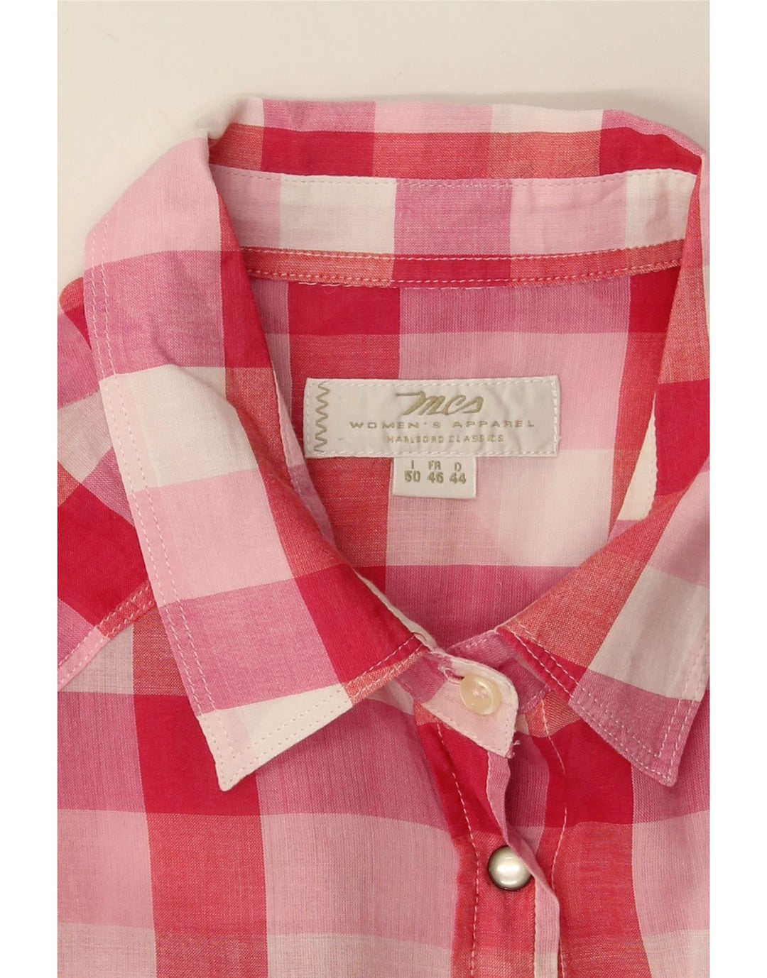 MARLBORO CLASSICS Womens Shirt IT 50 XL Pink Check