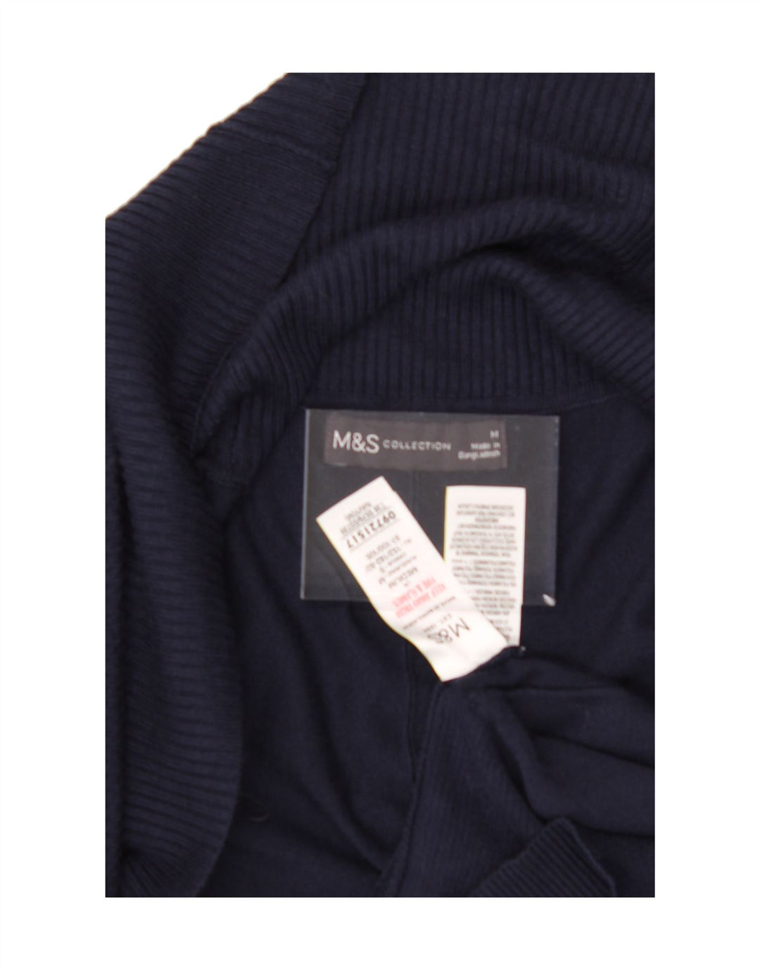 MARKS & SPENCER Womens Longline Cardigan Sweater UK 14 Medium Navy Blue Vintage Marks & Spencer and Second-Hand Marks & Spencer from Messina Hembry 