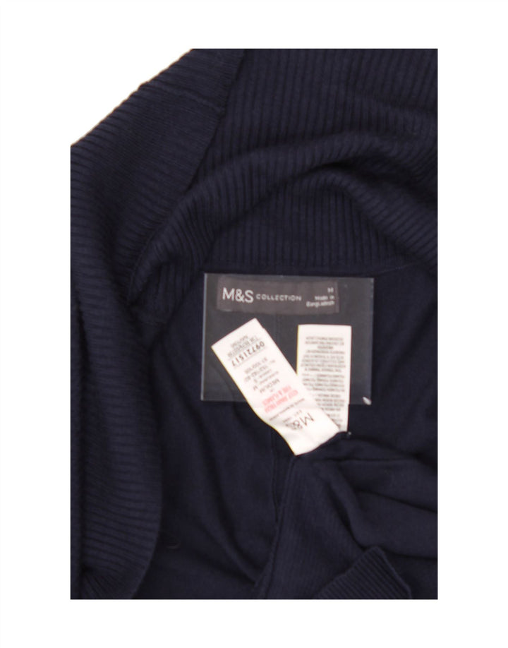 MARKS & SPENCER Womens Longline Cardigan Sweater UK 14 Medium Navy Blue Vintage Marks & Spencer and Second-Hand Marks & Spencer from Messina Hembry 