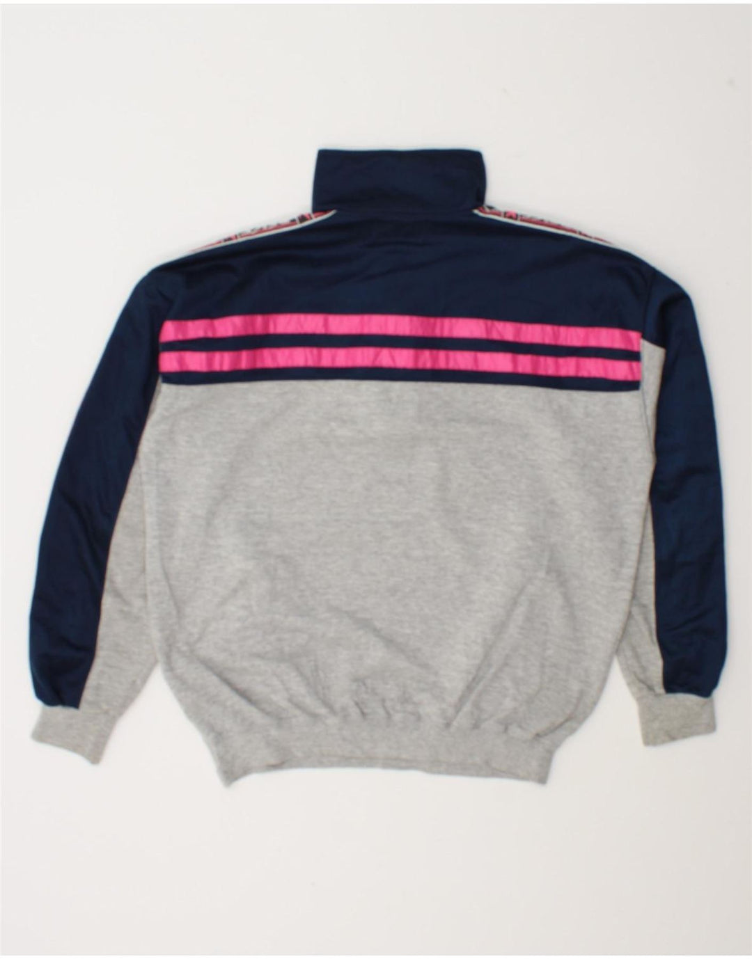 ASICS Mens Graphic Zip Neck Sweatshirt Jumper Medium Grey Colourblock
