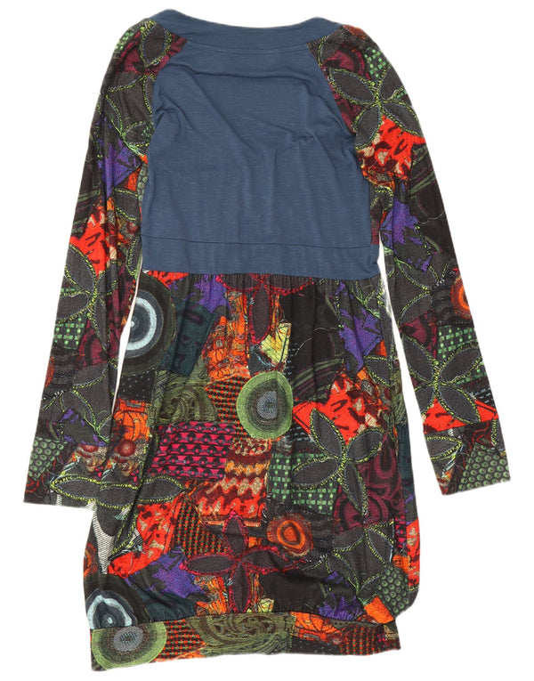 Desigual Womens Graphic Sheath Dress UK 12 Medium Multicoloured Geometric