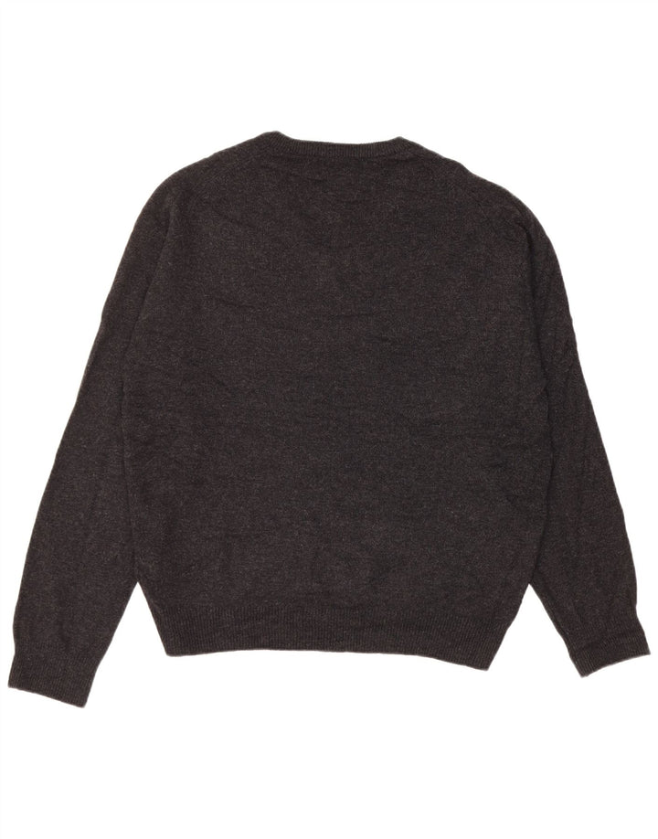 Marks & Spencer Mens Regular Fit V-Neck Jumper Sweater Large Black Wool