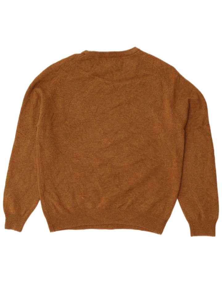 Marks & Spencer Mens Crew Neck Jumper Sweater Large Brown Flecked Wool
