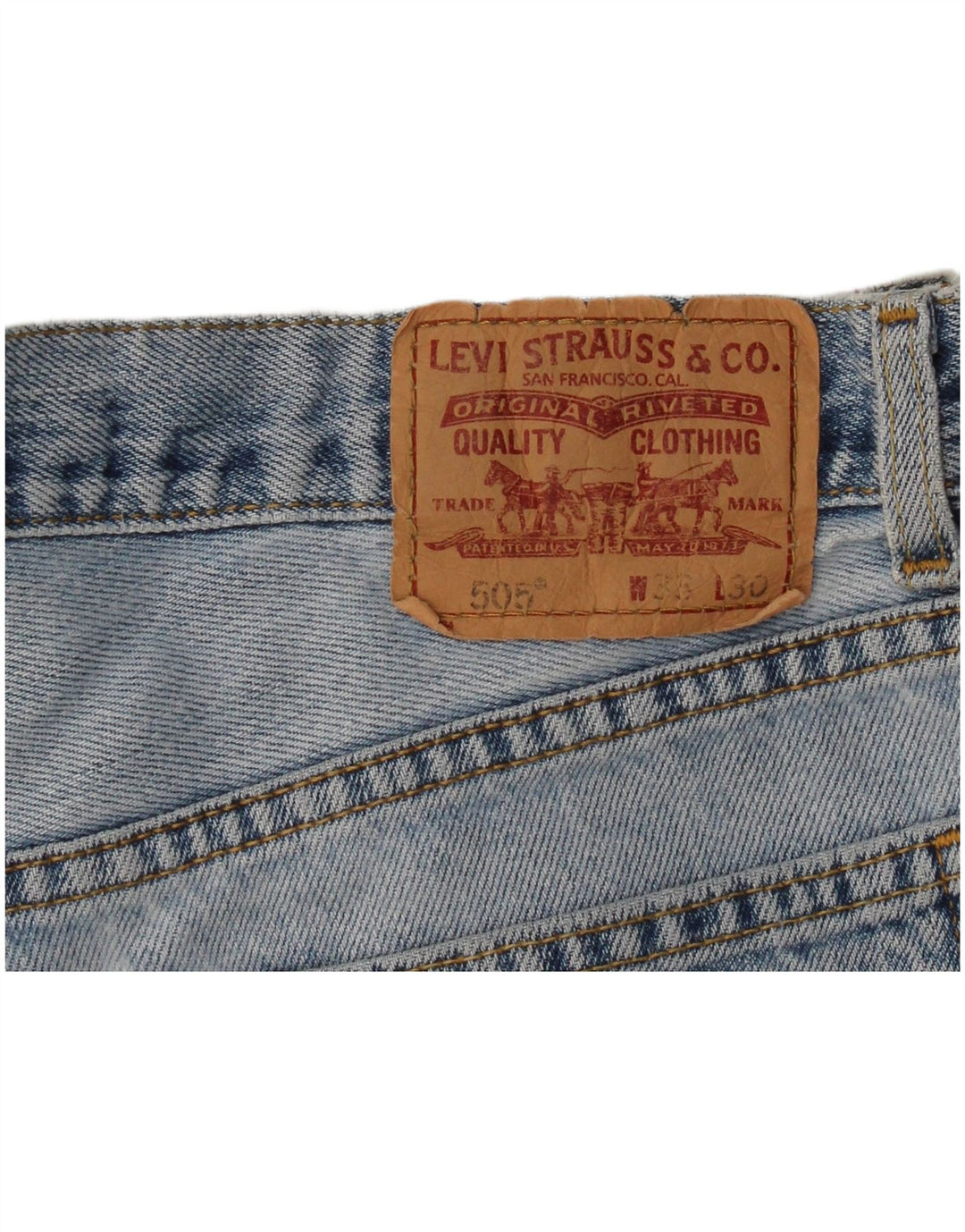 Levi's Womens 505 High Waist Regular Fit Denim Shorts W33 Medium Blue